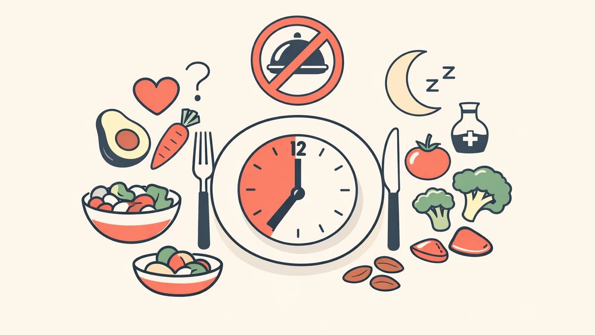 Clock and plate representing time-restricted eating