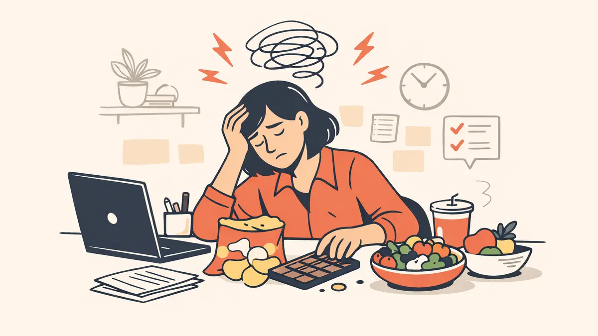 Person experiencing stress-related eating