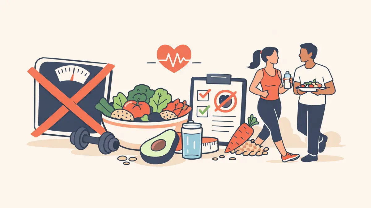 Illustration representing healthy sustainable weight management