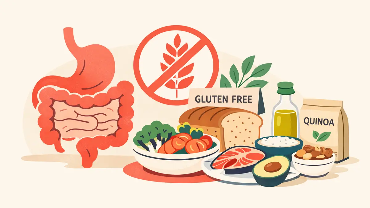 Gluten‑free foods and digestive system icon