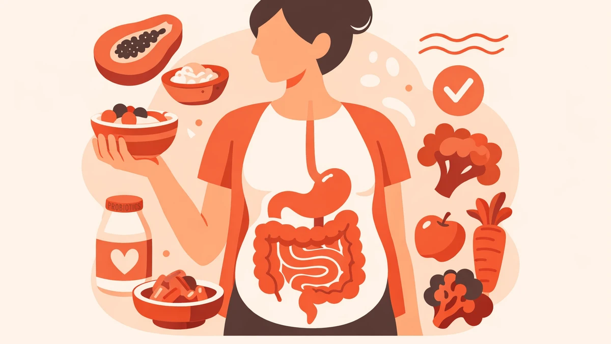 Person highlighting digestive system with gut‑friendly foods