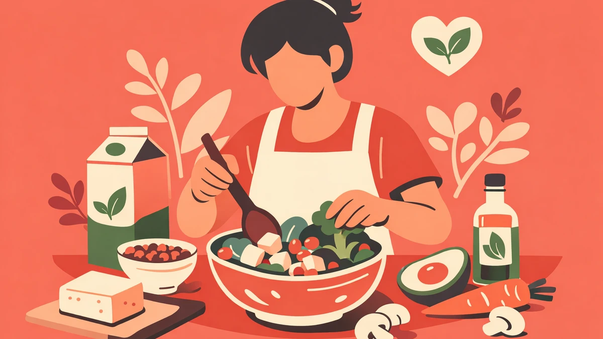 Person preparing a colourful plant‑based meal